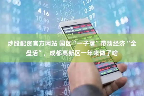 炒股配资官方网站 园区“一子落”带动经济“全盘活”，成都高新区一年来做了啥